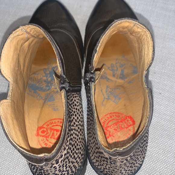 EUC Chunky Leather bootie BROWN & LEOPARD US 8 EU 39 - Picture 11 of 14